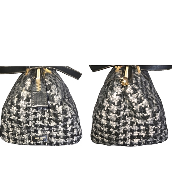 Kate Spade Houndstooth Bag+Jazz Things Up Cat Coin Purse And Dustbag - Picture 7 of 17